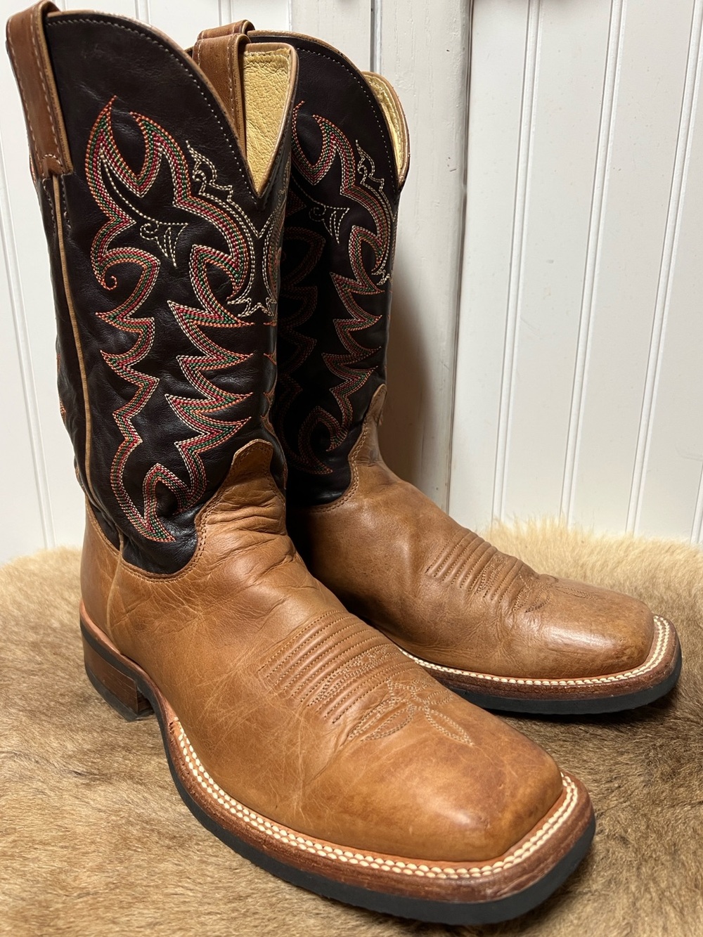 Justin AQHA Q-Crepe Western Square Toe Cowboy Boots 8